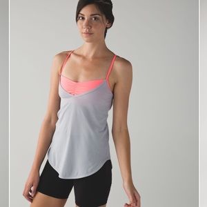 Lululemon Roll Out Tank Gray and Pink Sz 8